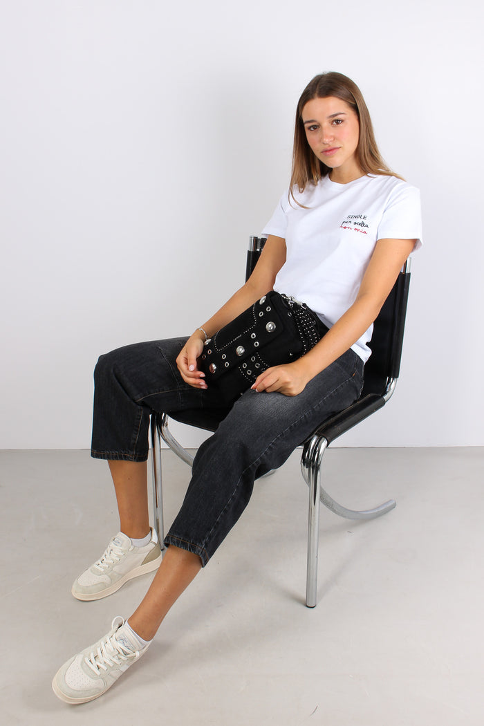 T-shirt Ricamo Single Per Scel Bianco-5