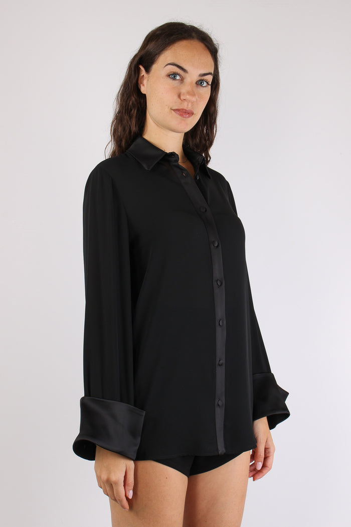 Camicia Bimateriale Black-6