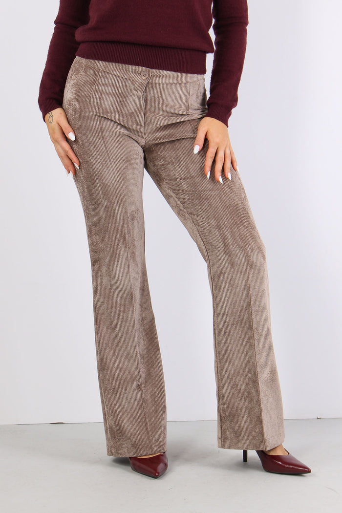 Pantalone Velluto Gamba Dritta Tortora-2