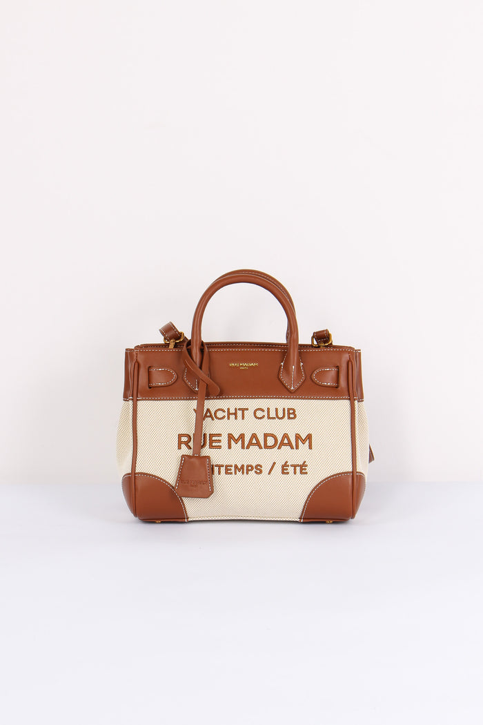 Shopping Mini Canvas Scritta Canvas Brown