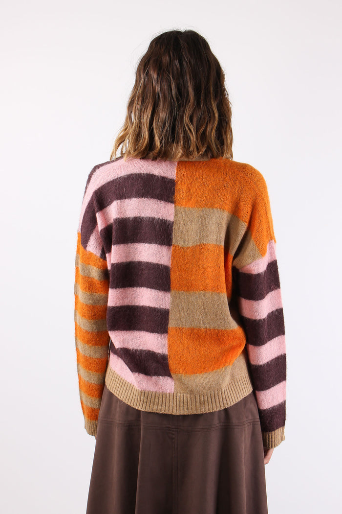 Cardigan Righe Candy Pink-5