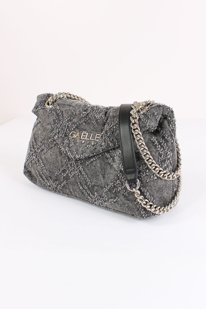 Tracolla Denim Sfrangiato Nero-3