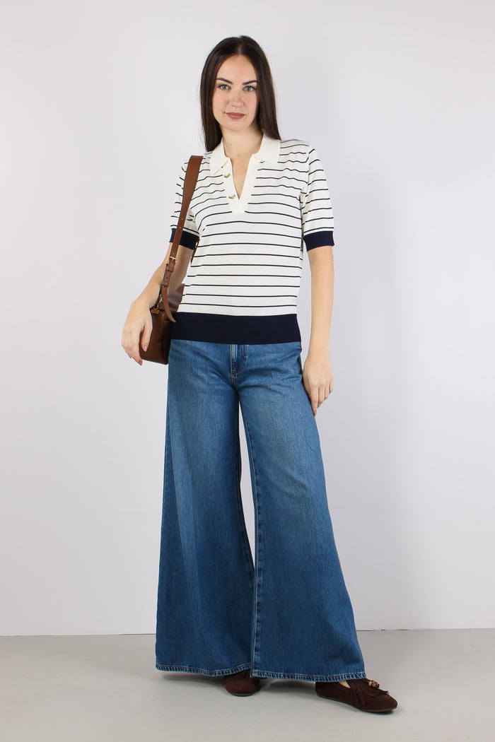 Polo Manica Corta  Riga White/blue-6