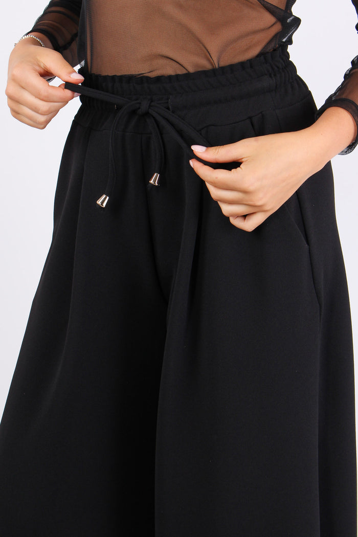 Pantalone Palazzo Scuba Nero-6