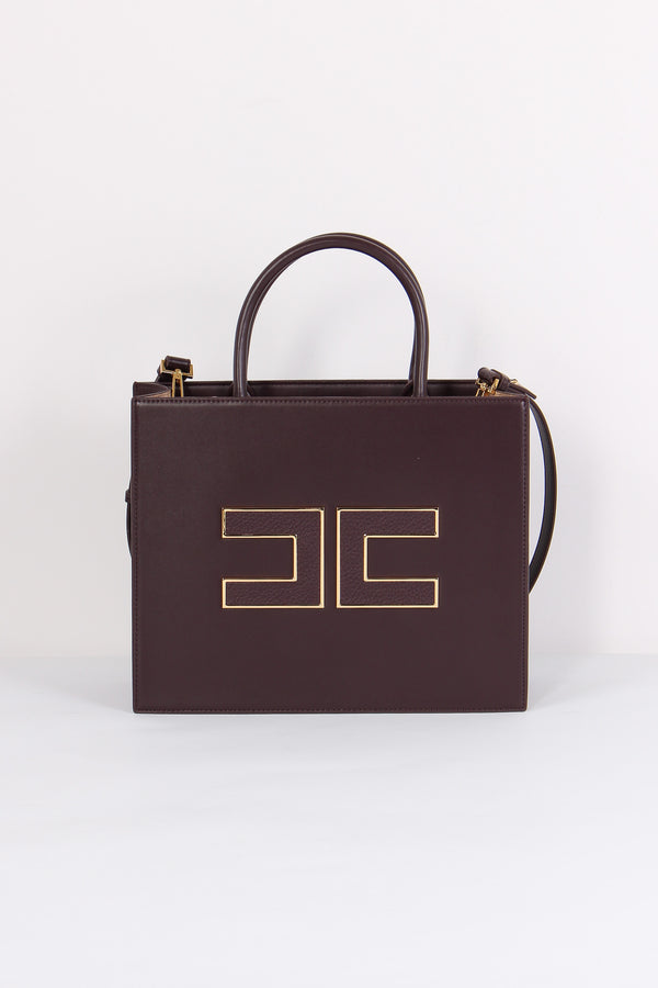 Shopping Rigida Grande Logo Merlot