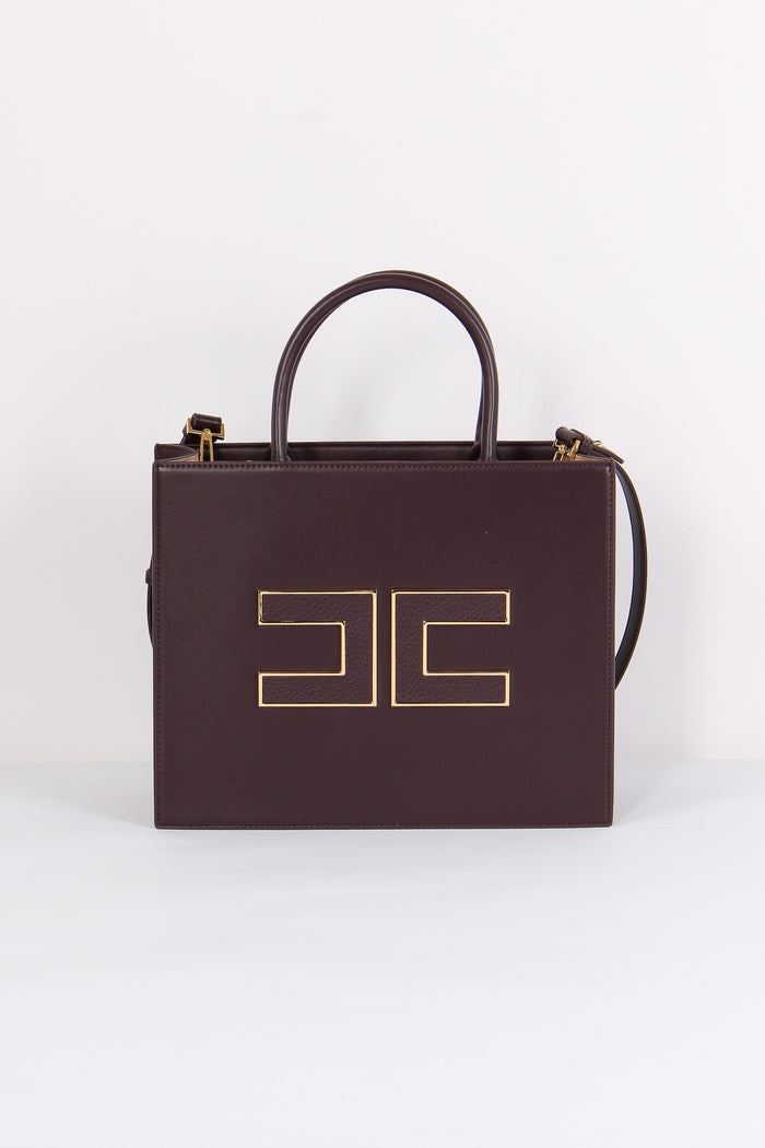 Shopping Rigida Grande Logo Merlot