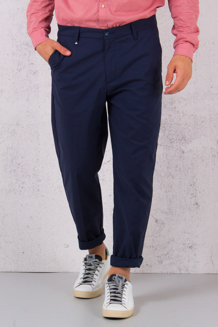 Pantalone Cropped Stretch Blu-1
