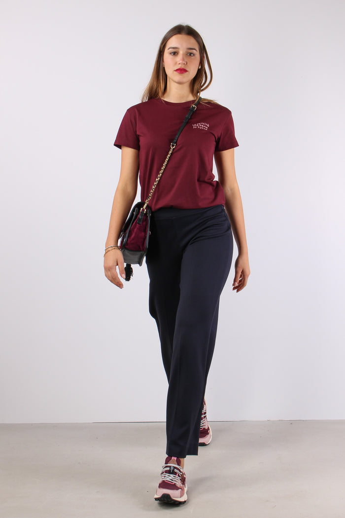 T-shirt Ricamo La Felicita Sta Bordeaux-6