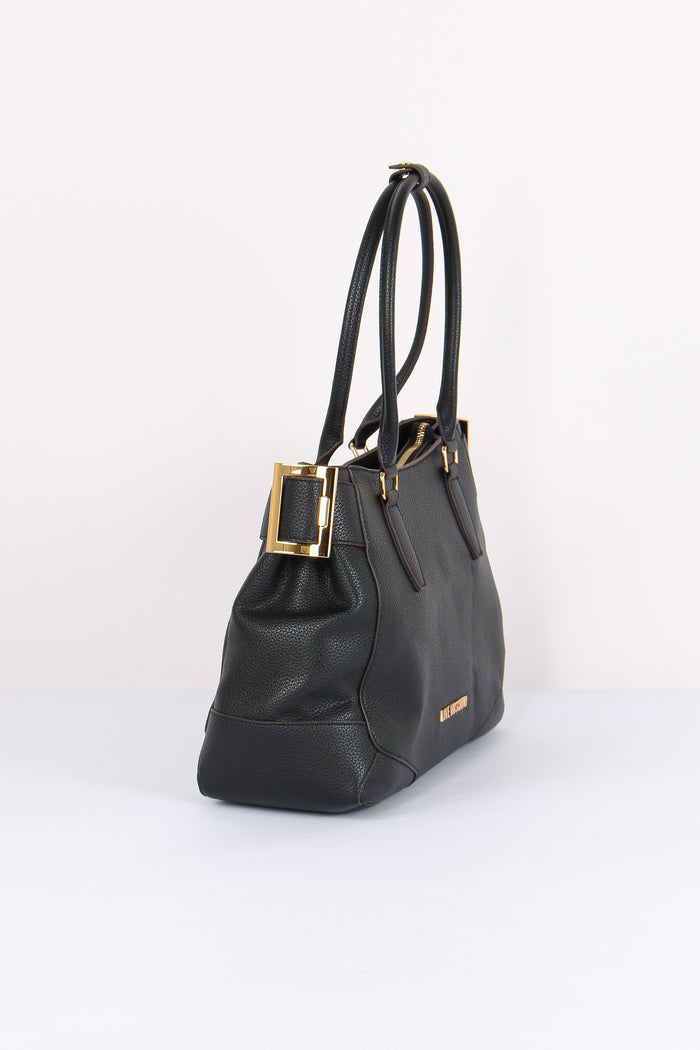 Shopping Martellata Fibbia Nero-5