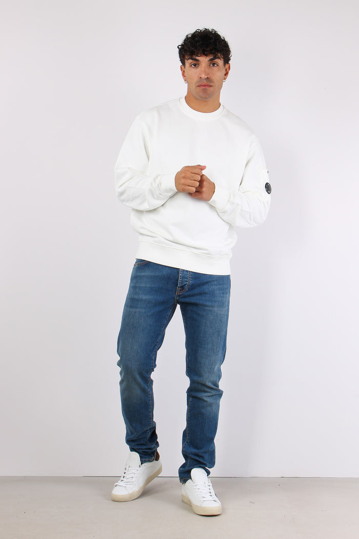 Felpa Girocollo Gauze White-3