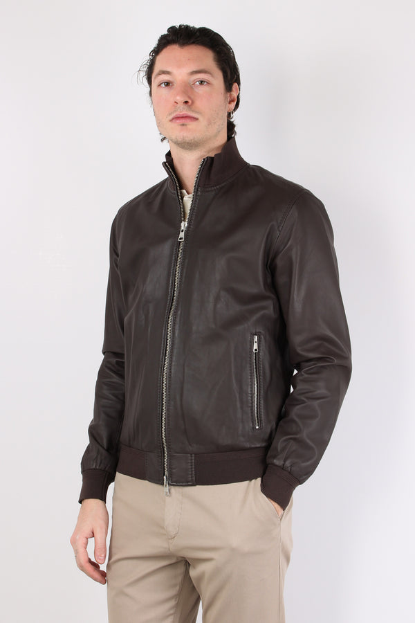 Bomber Pelle Dark Brown