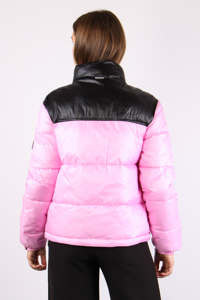 Piumino Collo In Piedi Rosa-3