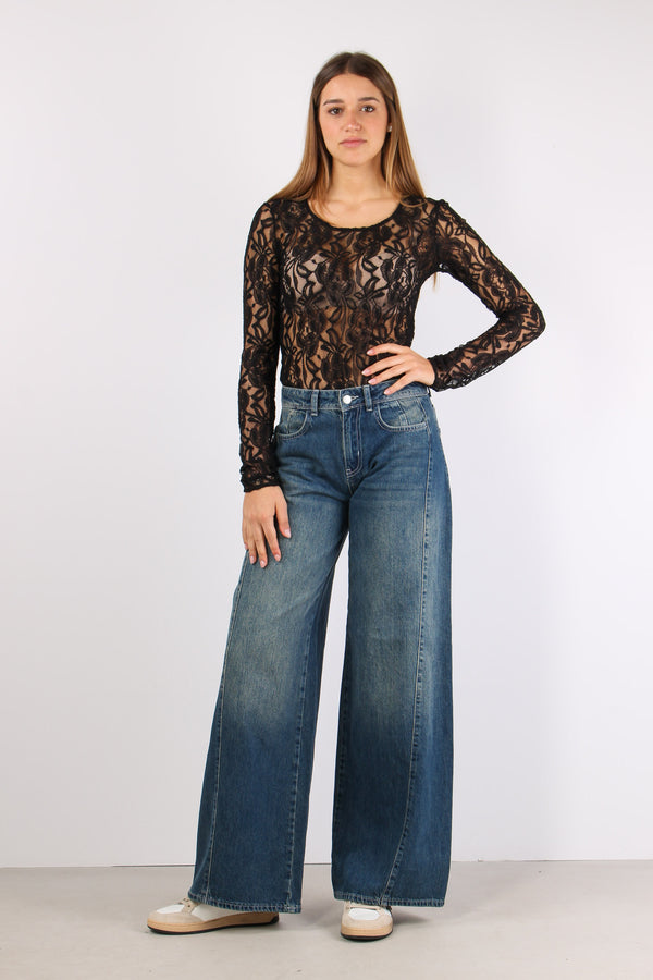 Denim Palazzo Vita Media Denim Scuro