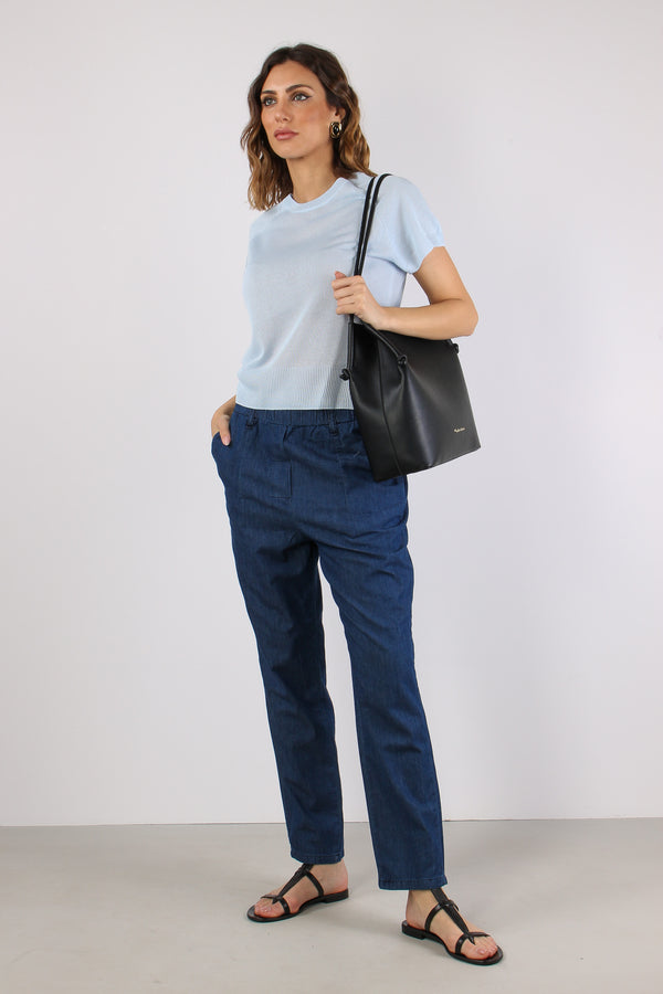 Maglia M/m Filo Cotone Azzurro