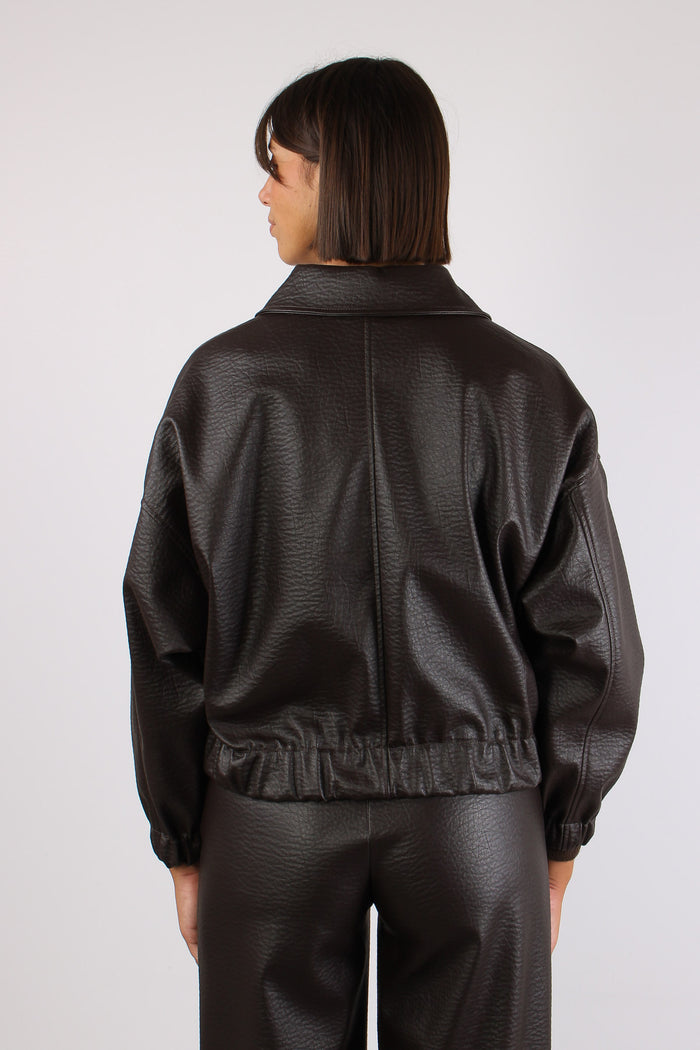 Bomber Pelle Martellata Moro-5