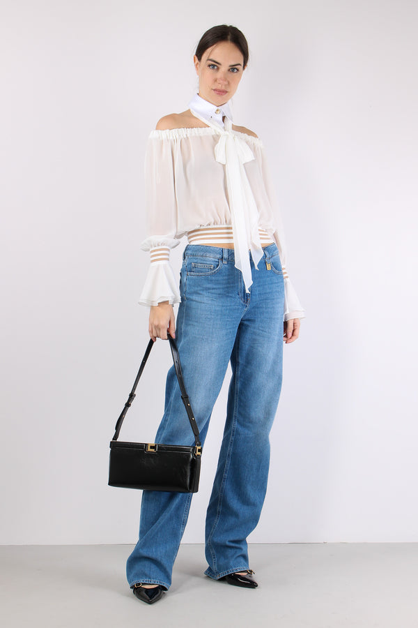 Camicia Fiocco Avorio/bianco