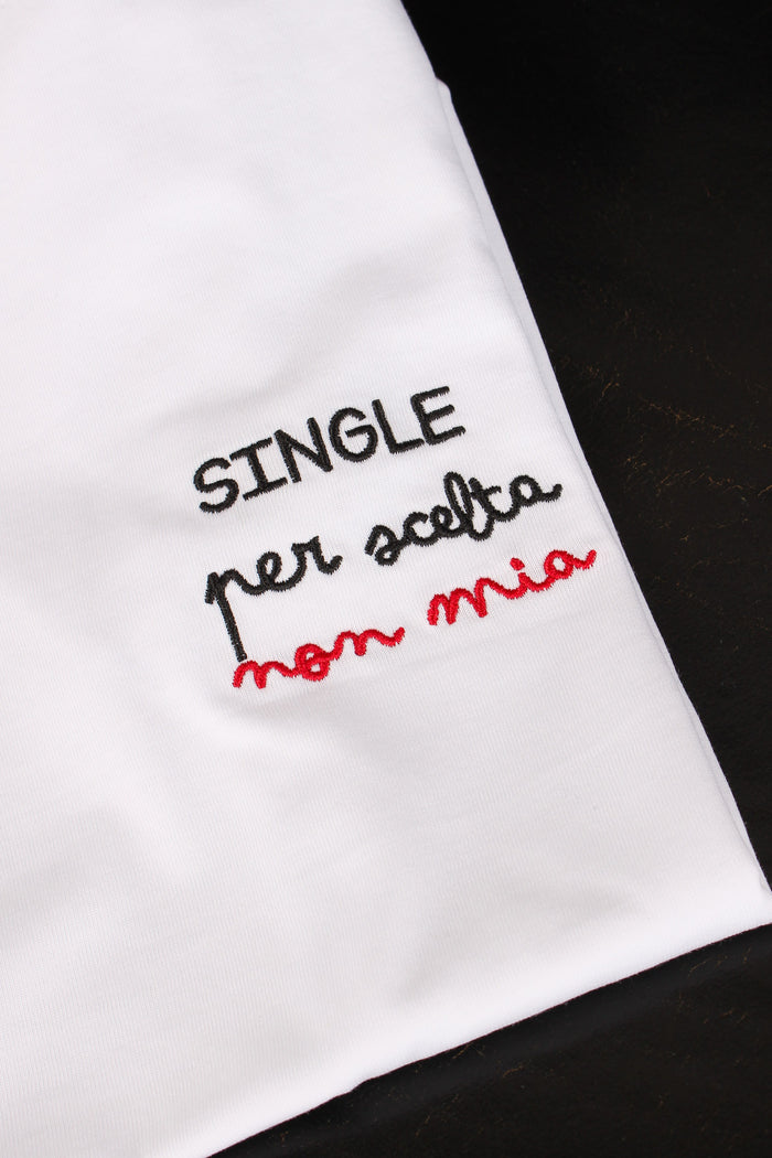 T-shirt Ricamo Single Per Scel Bianco-10