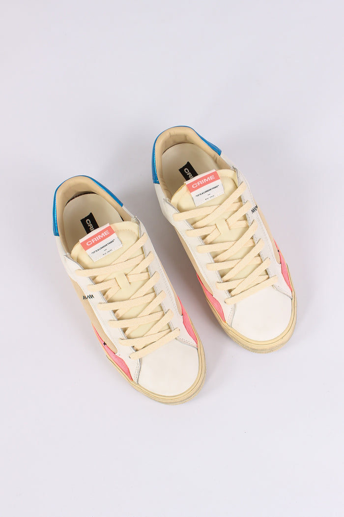 Sneakers Distressed Pacific Blue Bianco-5
