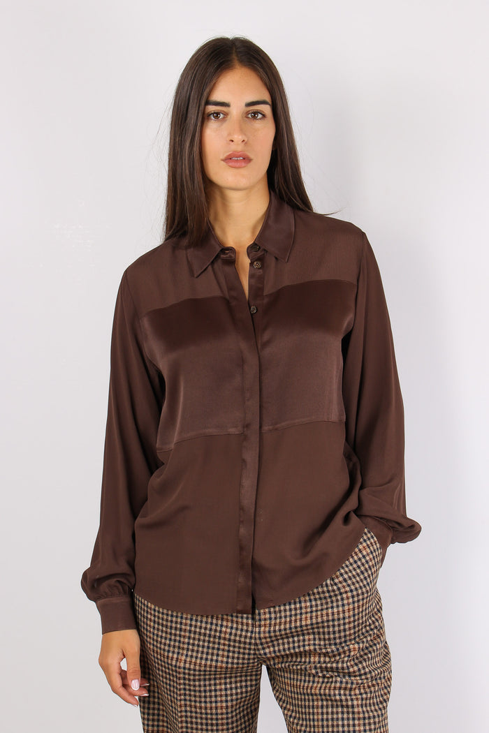 Camicia Bimateriale Cioccolato