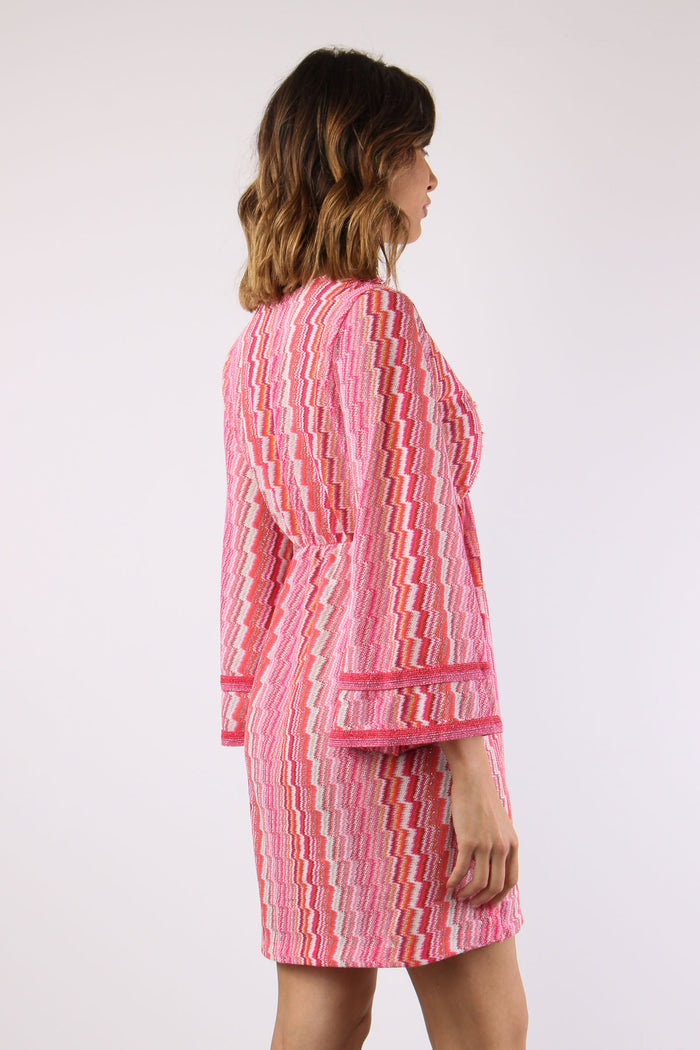 Abito Corto Frange Electric Fuxia-6