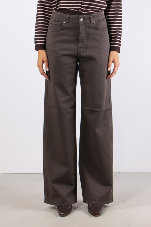 Selene Denim Palazzo Brown-2