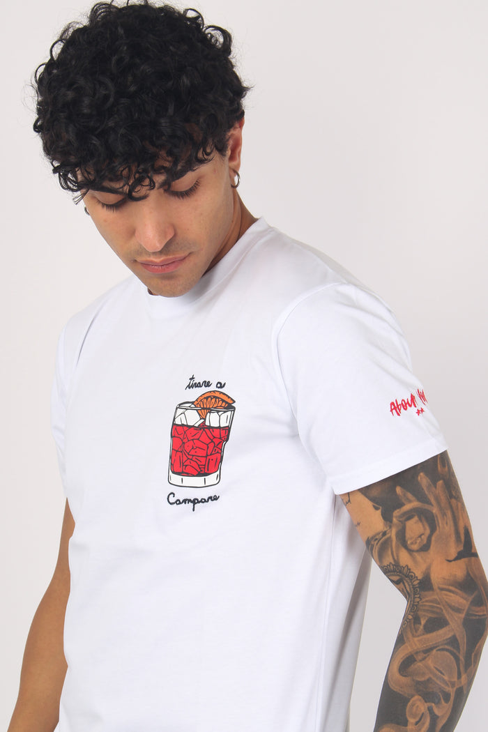 T-shirt Ricamo Campari Bianco-6