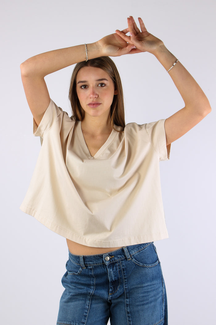 T-shirt Scavo V Organza Crystal Grey-4