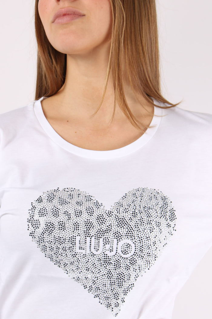 T-shirt Cuore Pois Bianco/heart-8