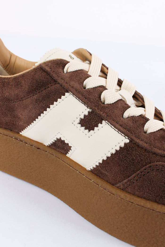 Sneakers H698 Allacciato H Platform Moro/bianco-7