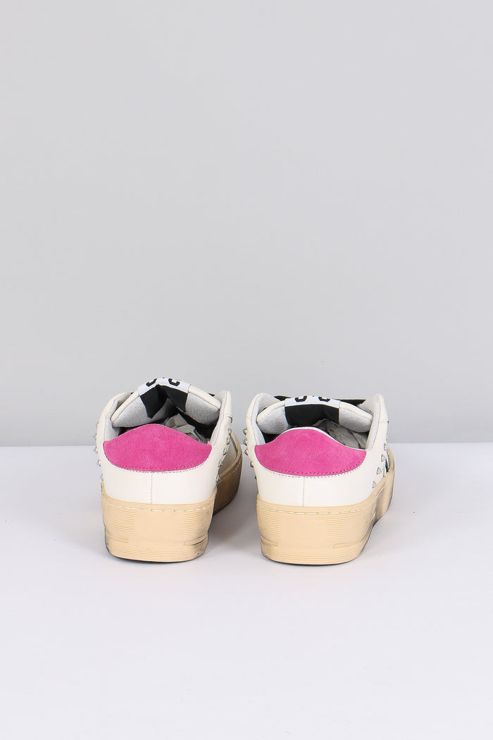 Sneakers Enjoy Star Borchie Bianco/fucsia-3