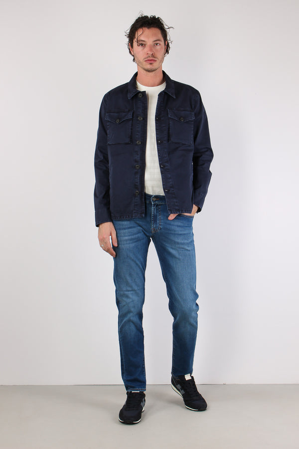 Giubbotto Cotone Bottoni Blue-2