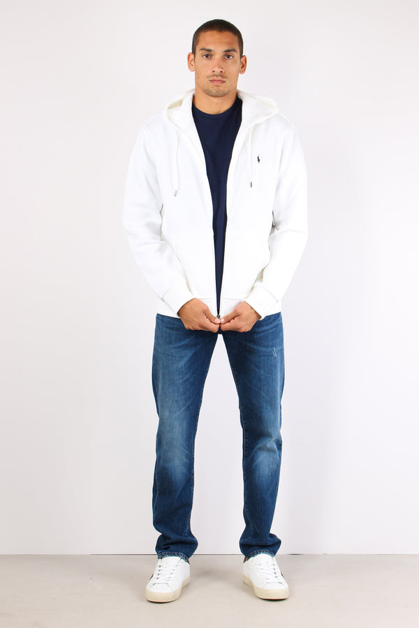 Felpa Tecnica Zip Cappuccio Double Knitwhite-2