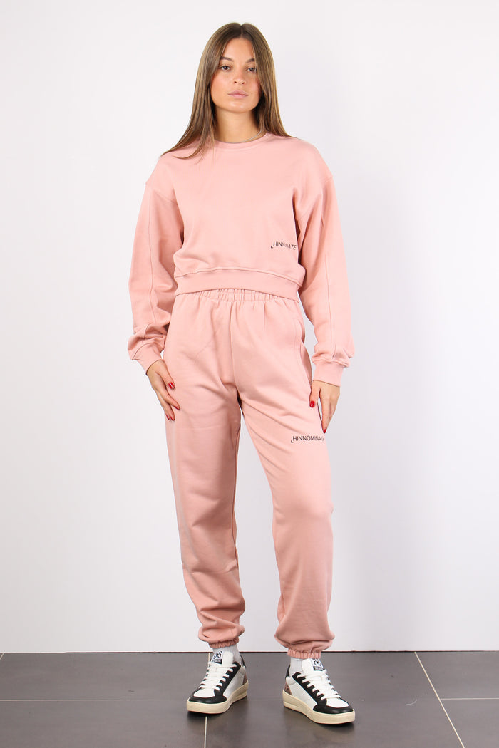 Pantalone Felpa Vita Alta Old Rose