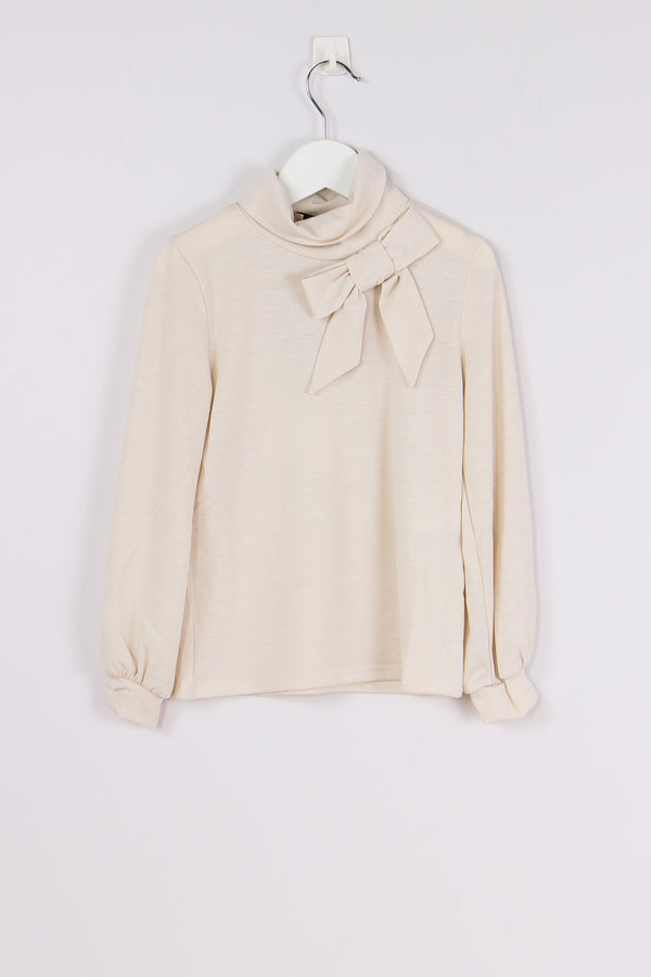 Lupetto Fiocco Laterale Beige