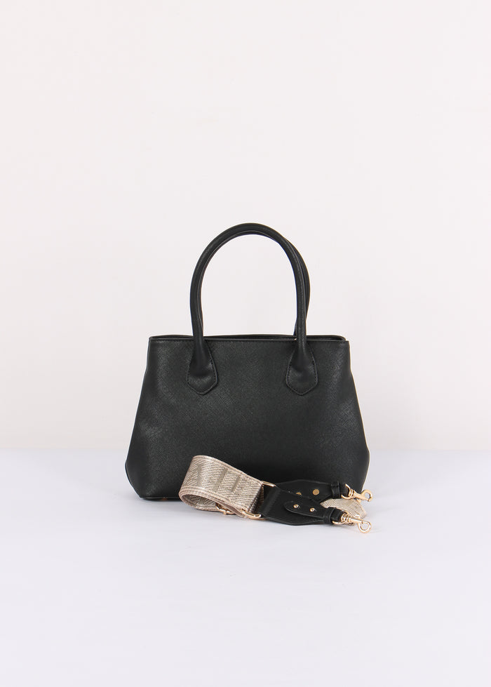 Shopping Saffiano Maxi Logo Nero-3