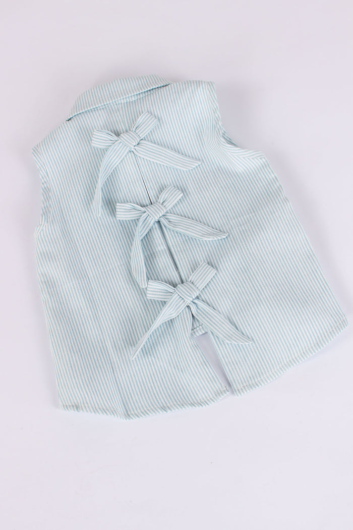 Camicia Riga Fiocco Dietro Unica-5