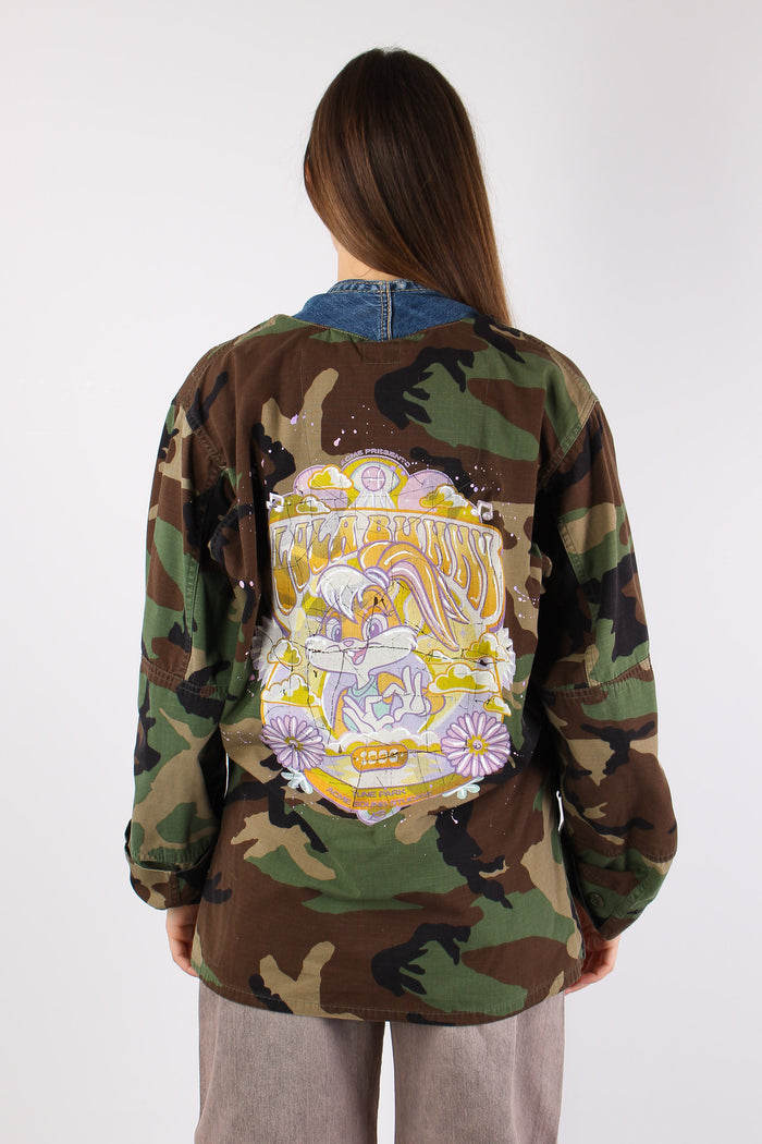 Field Jacket Camouflage Inserto Denim Unica-7