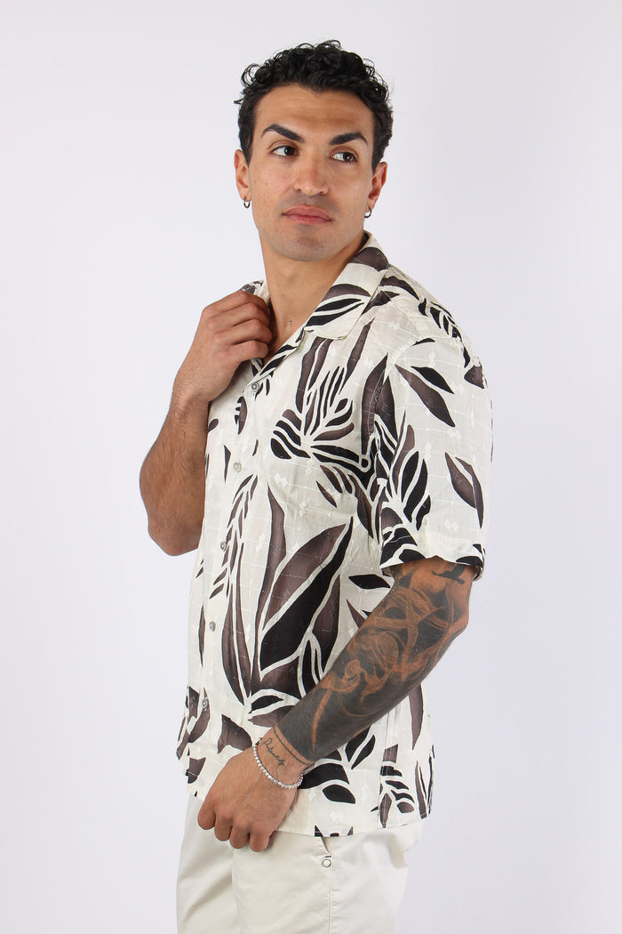 Cu1001 Camicia Mc Fantasia Moro/latte-3