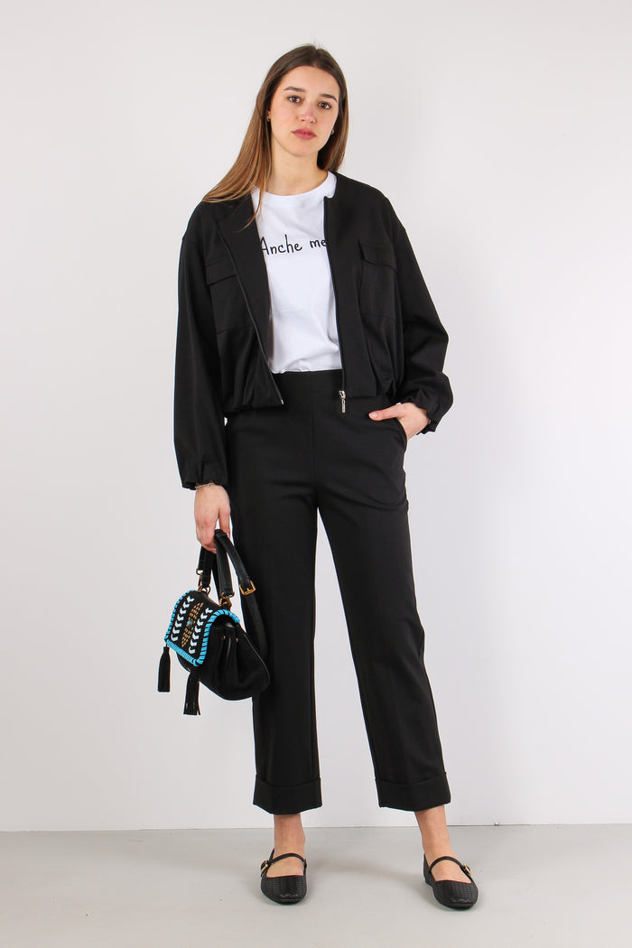 Pantalone Punto Milano Risvolt Nero