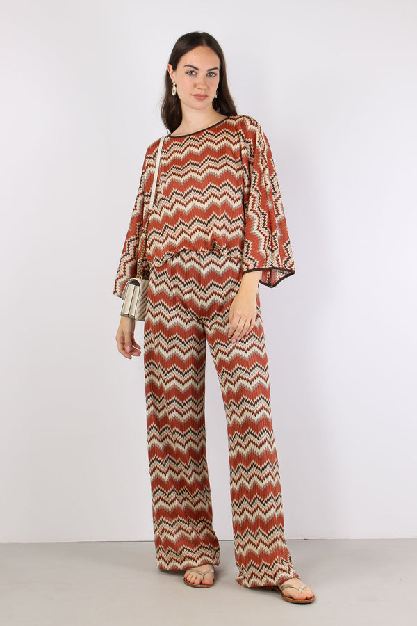 Maglia Over Stampa Missoni Ruggine