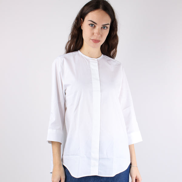 Camicia Coreana Manica 3/4 Bianco-2