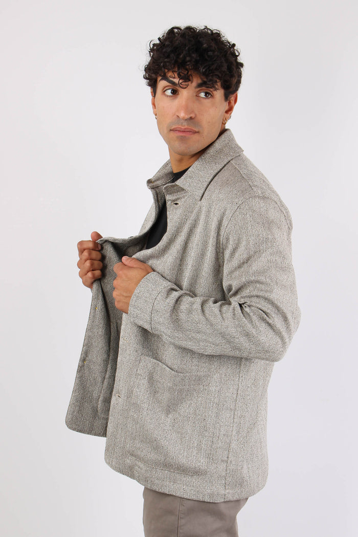 Giacca Camicia Resca Beige-7