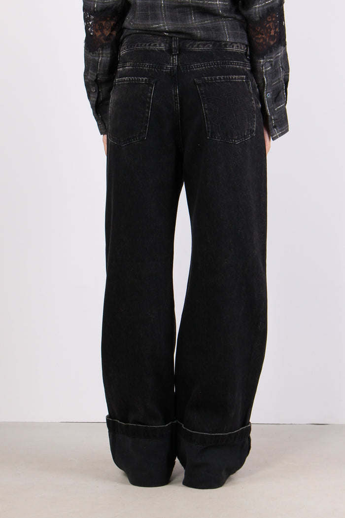 Wanda Denim Maxi Risvolto Denim Nero-4