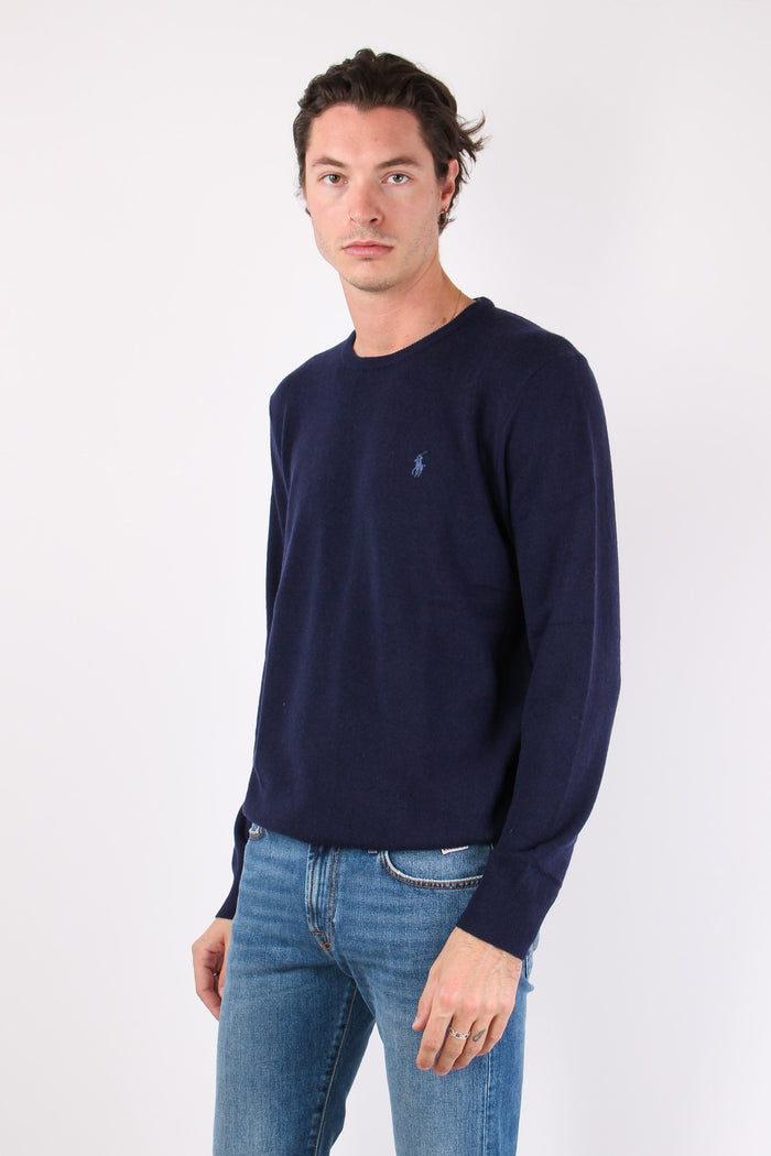 Maglia Girocollo Lambswool Pool Blue-4