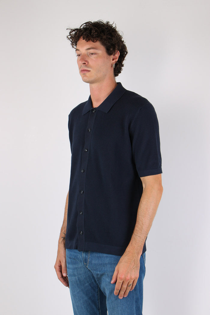 Polo M/m Lavorata Blu-3