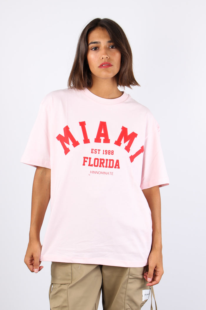 T-shirt Over Miami Rosa Polvere-3