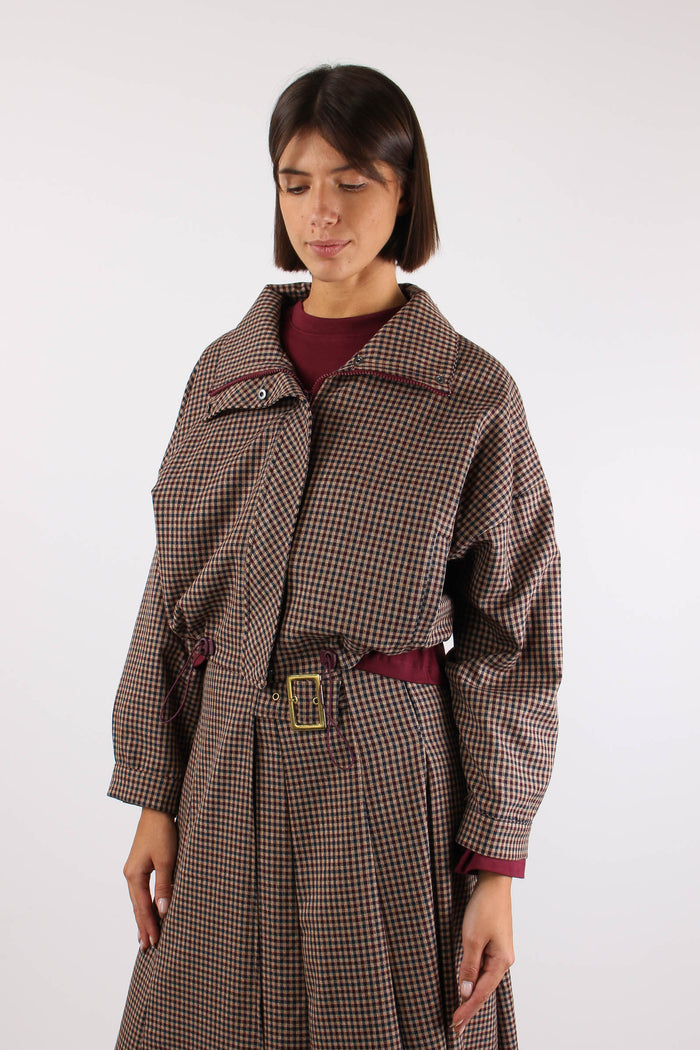 Bomber Pied De Poule Bordeaux/blu-4