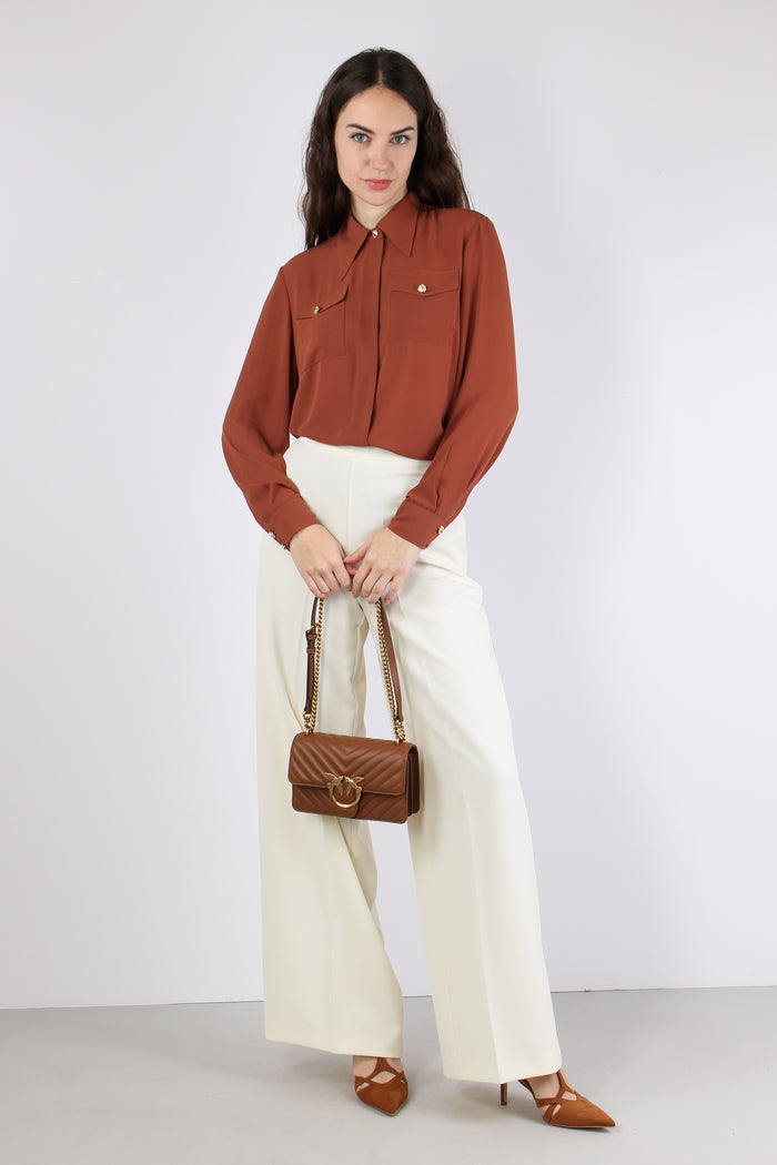 Camicia Tasche Applicate Tabac