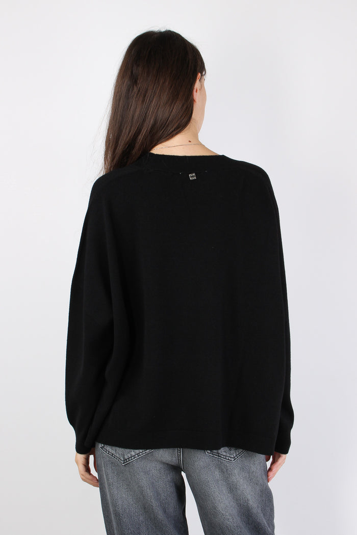 Maglia Scavo V Viscosa Nero-4