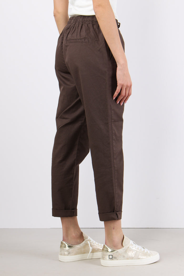 Pantalone Jogging Misto Lino Cioccolato-6